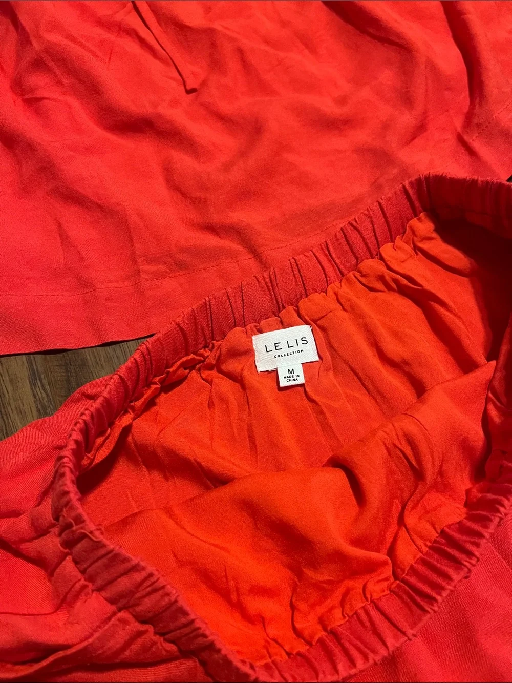 Red linen matching set - size medium